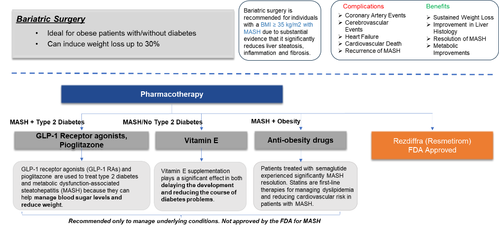 Image showing MASH Bariatric Surgery, Pharmacotherapy, Drug Approvals, Complications and Benefits of Bariatric Surgery Therapy