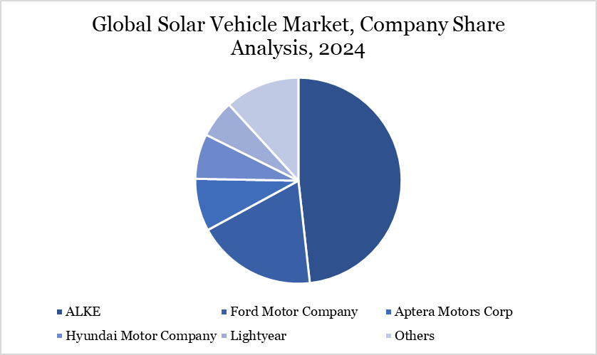 solar vehicle market, company share 2024