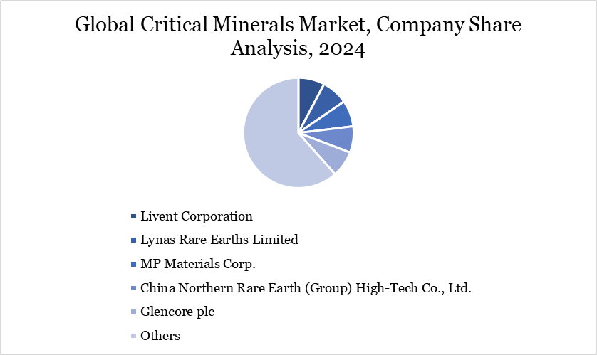 Critical Minerals Market, Company Share