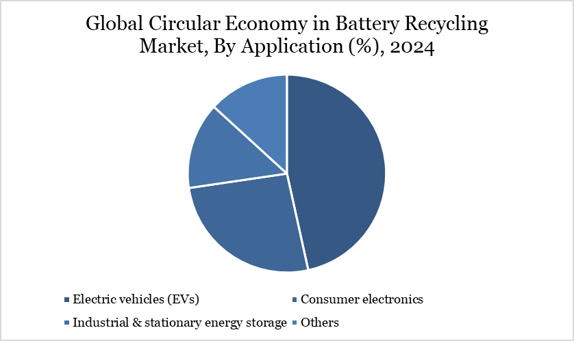 Global Circular Economy in Battery Recycling Market, By Application (%), 2024