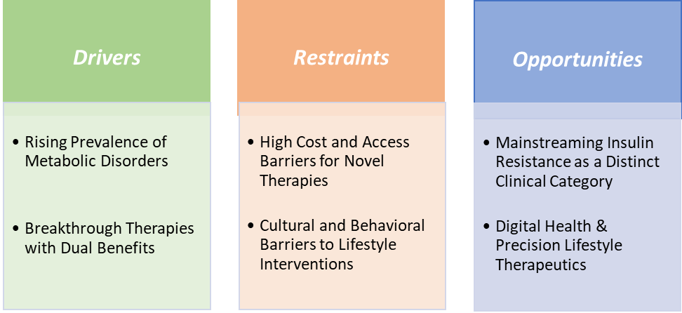 Insulin Resistance Market Market Dynamics, 2023-2033 (USD Billion)