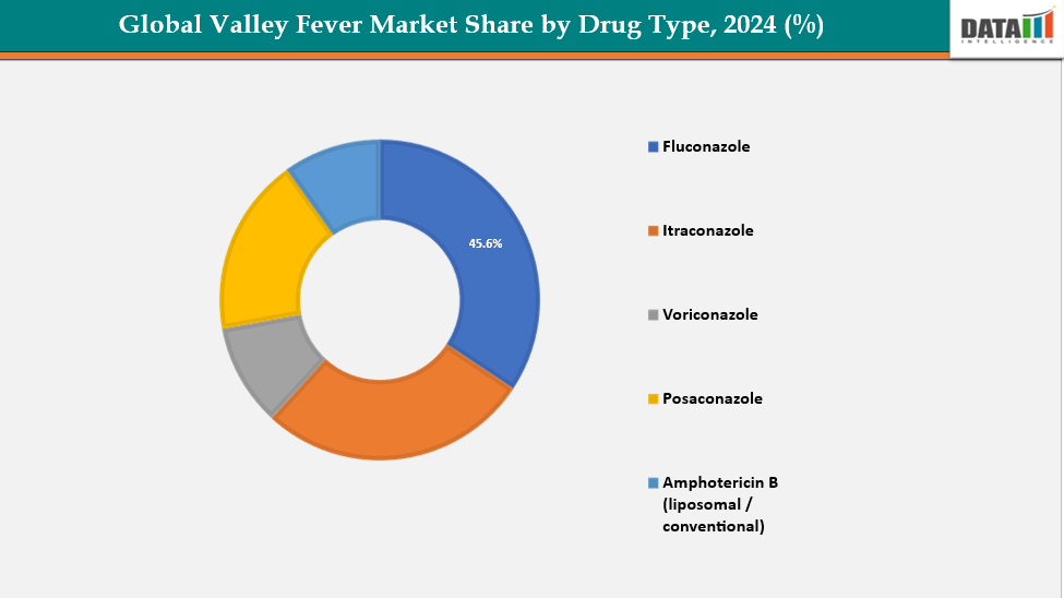 Global Valley Fever Market By Drug Type, 2024 (%)
