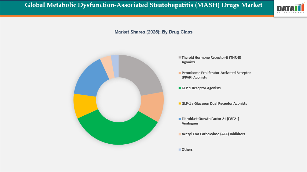 Metabolic Dysfunction-Associated Steatohepatitis (MASH) Drugs Market Shares by Drug Class